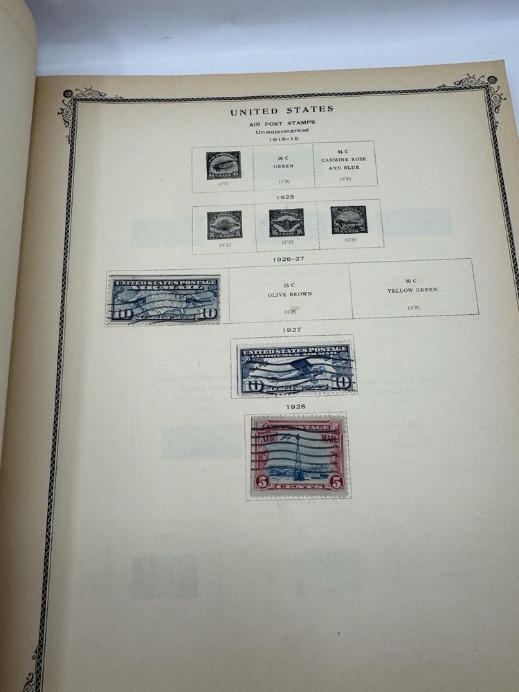 Scott American Album for United States Stamps W/Stamps Amelia Earhart, SIGNED