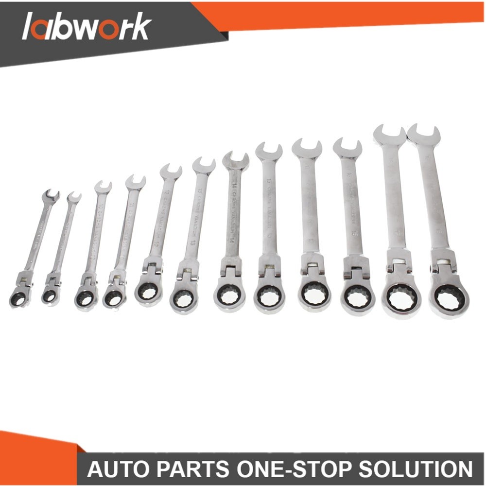 Labwork 12Pcs Reversible Ratchet Wrench Ratcheting Socket Spanner Nut Tools