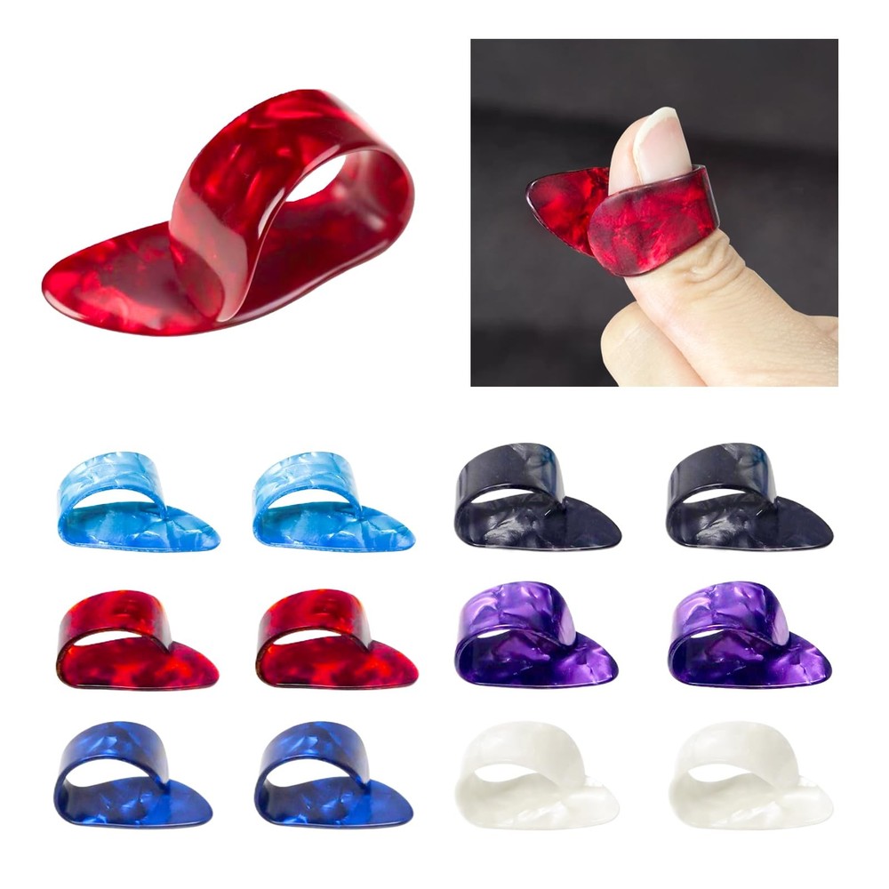 Púas para dedos: púas para el pulgar para guitarra acústica, banjo y ukelele