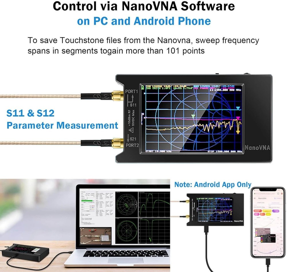 VNA Antenna Analyzer 1.5GHz Touchscreen
