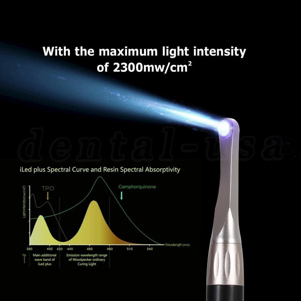Woodpecker Style iLED Dental Curing Light Lamp 1 Sec Resin Cure 2500mw/c㎡ FDA