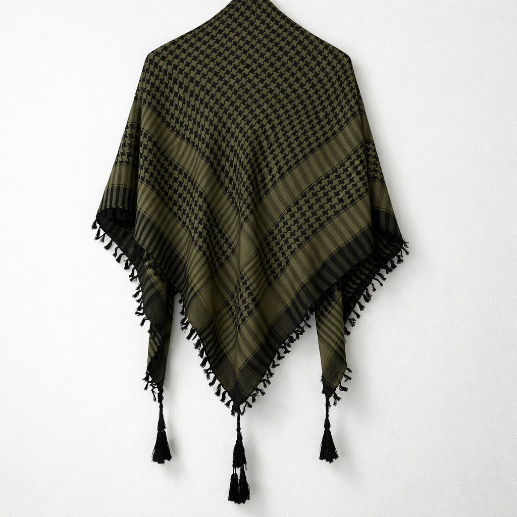 Military Shemagh Tactical Desert Scarf – Soft Woven Cotton Keffiyeh Head Wrap