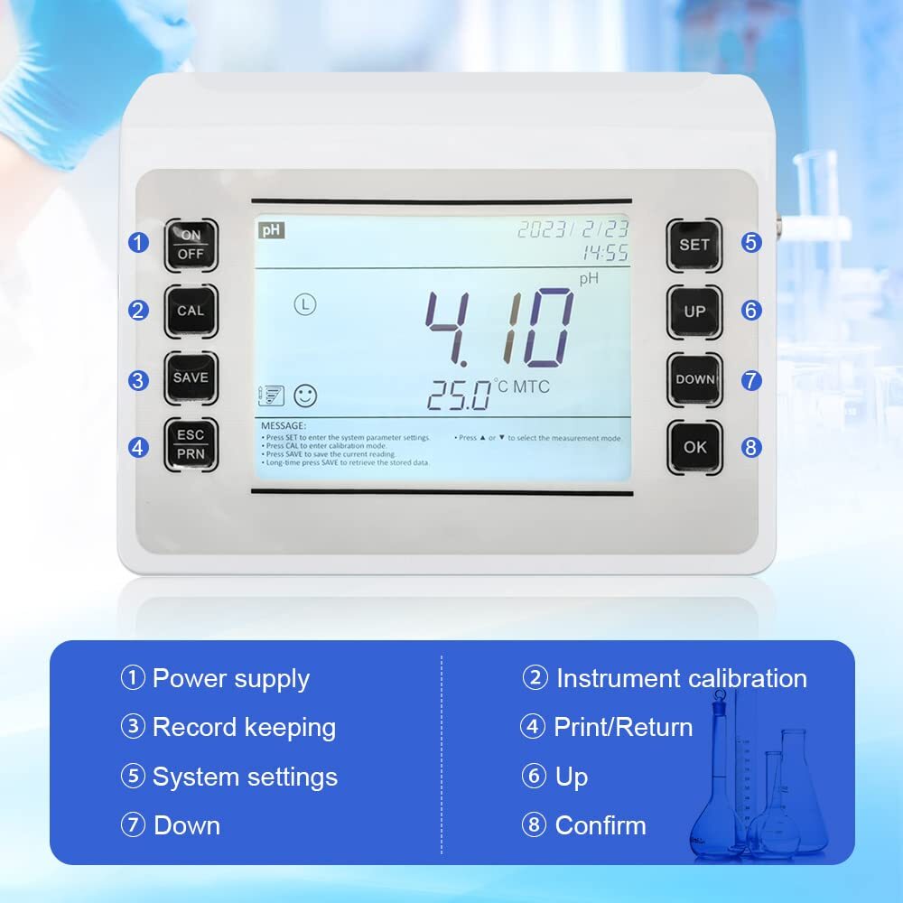 LED Multiparameter Ph Meter Automatic Calibration Acidity Meter Monitor Lab