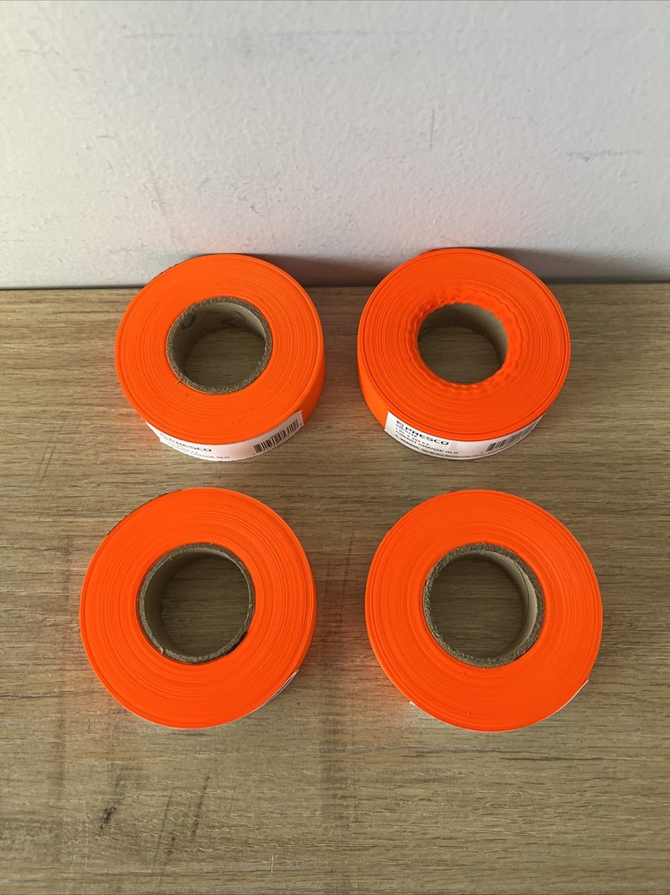 Neon Orange High Visibility Flagging Tape (4 PACK)