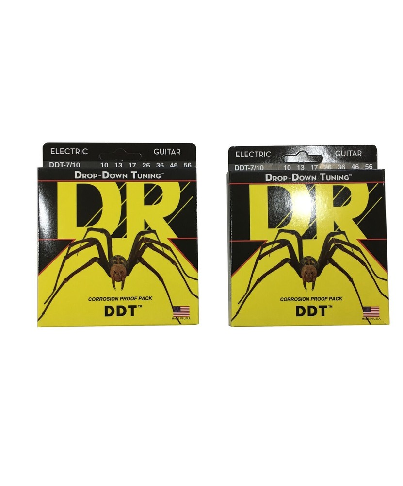 DR Guitar Strings Electric 2 Sets DDT 7-String Drop Down Tuning 10-56