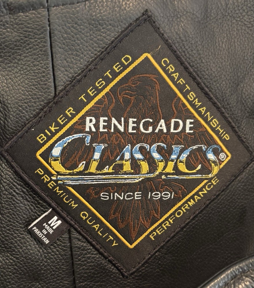 Renegade Classic Leather Motorcycle Chaps-Medium
