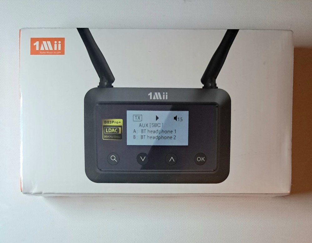 1Mii B03Pro+ Bluetooth 5.3 Transmitter Receiver LDAC Long Range TV Audio- Sealed