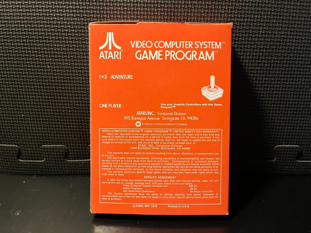 1982 Atari Adventure - Empty custom design display box