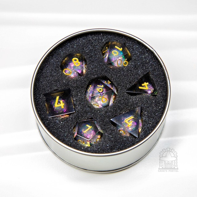 Sage's Spirits - Nether Spirits Liquid Core Sharp Edge Resin Dice Set