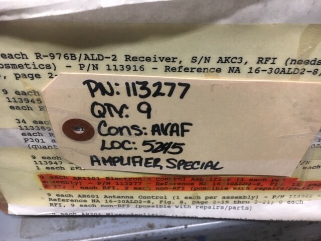 113277 ELECTRONIC CONTROL AMPLIFIER AIRCRAFT AR 1101 AVIONICS