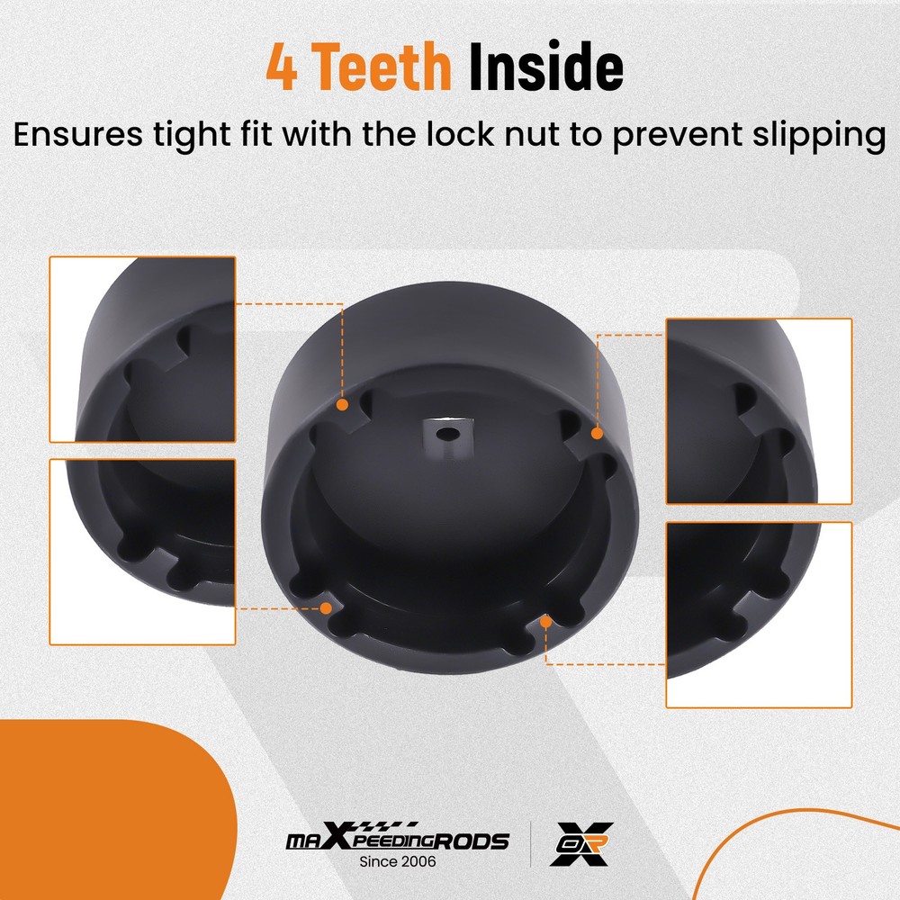 18-80mm 60mm Long Deep Grooved Locknut Socket Set 1/2" Dr. Internal Teeth Tool