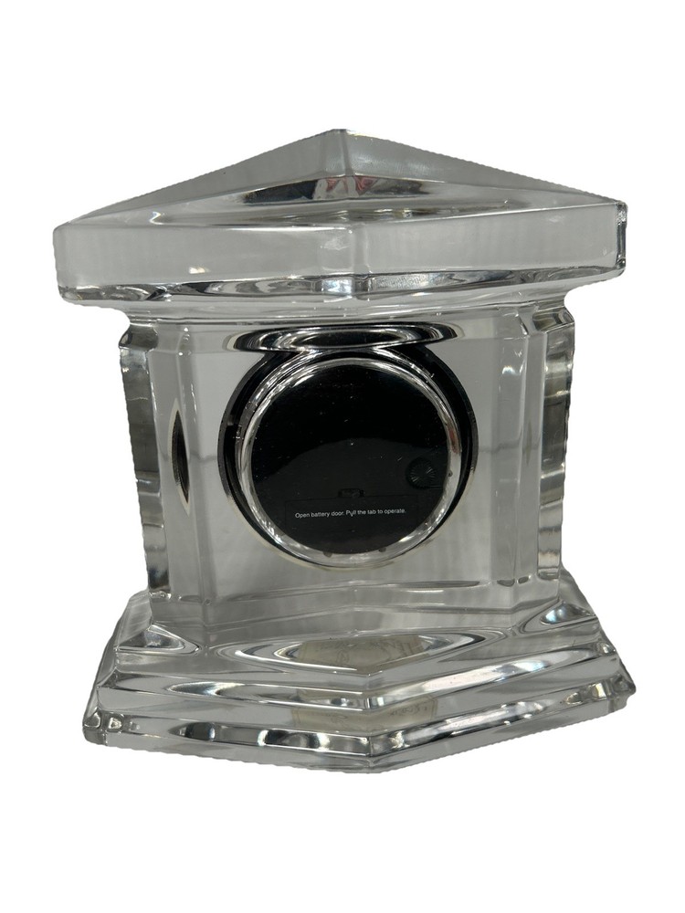 Desk Clock Lenox Glass Executive Solid Heavy Office Decor