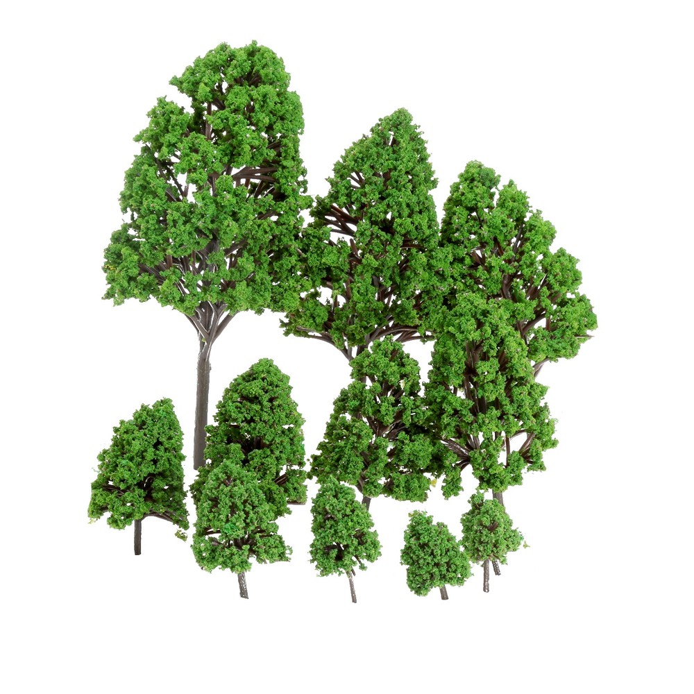 12Pcs O 1:50 Scale Assorted Tree Model Park Street Train Railway Scene Layout