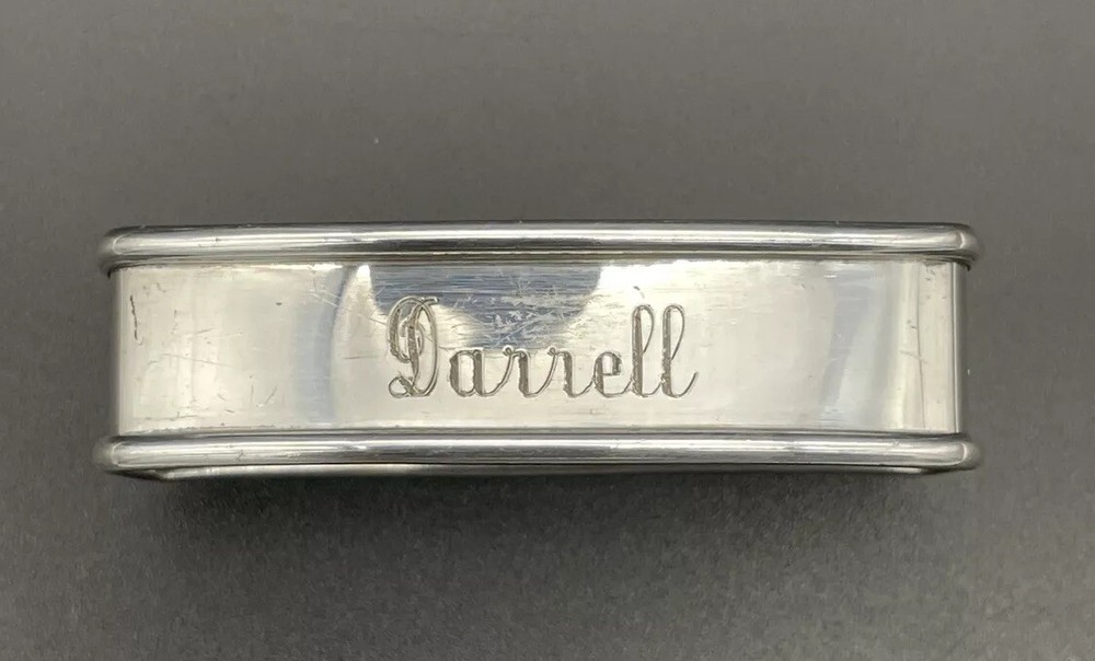 Sterling Silver Napkin Ring Engraved Name “Darrell” Webster