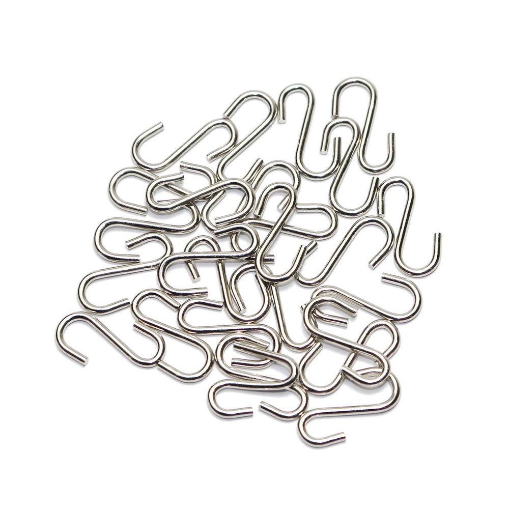 Mini S Hooks Connectors S Shaped Wire Hook Hangers 100pcs Hanging Silver
