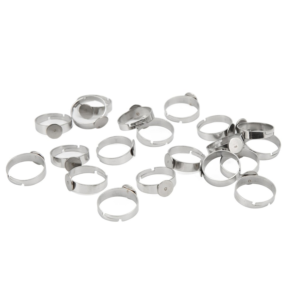 Adjustable Ring Blanks Ring Blanks 8mm Base Diameter 20PCS For Rings For