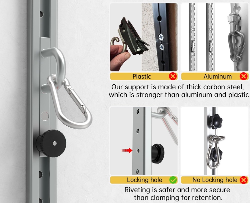 Adjustable Wall-Mounted Anchor Fitness System with Automatic Locking Function...