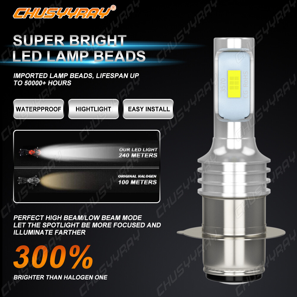 For Suzuki LTZ 400 Z400 QUADSPORT 2003–08 LED HeadLight Bulbs Pair White H6M