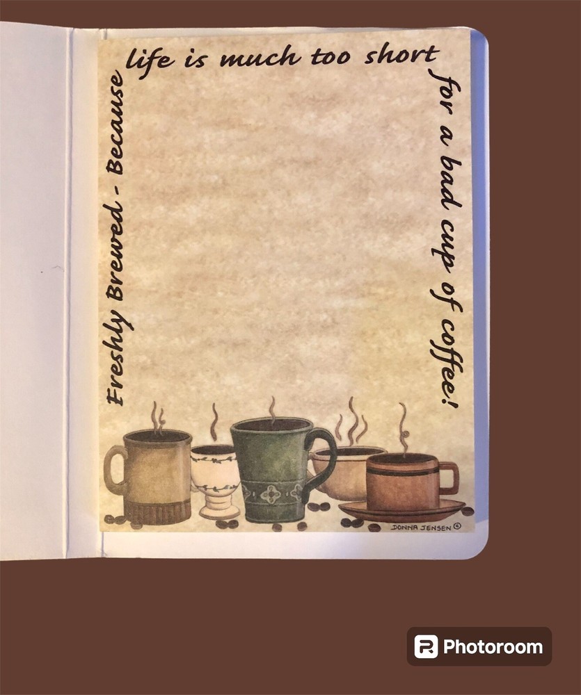 3 Coffee Themed Notebooks purse sized