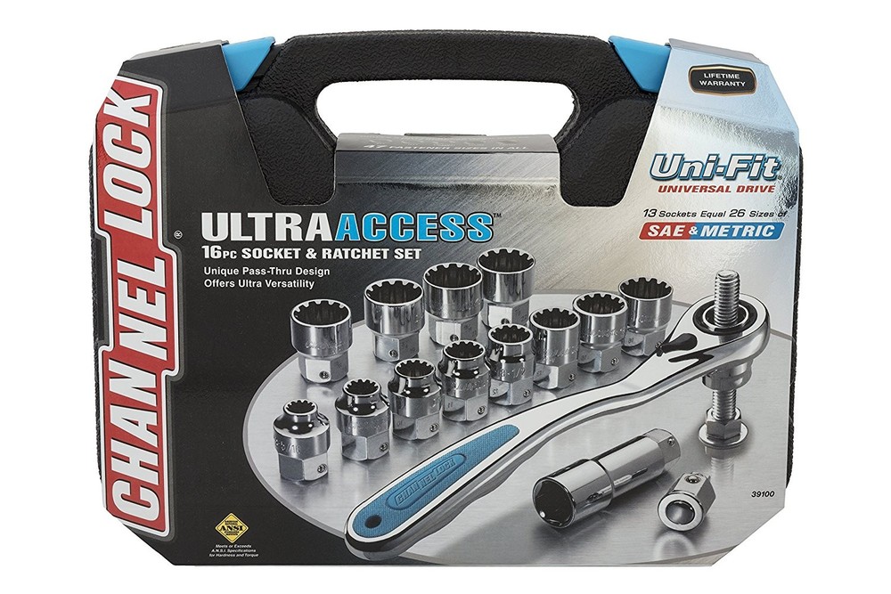 Channellock 39100 16 piece Ultra Acress Socket Set
