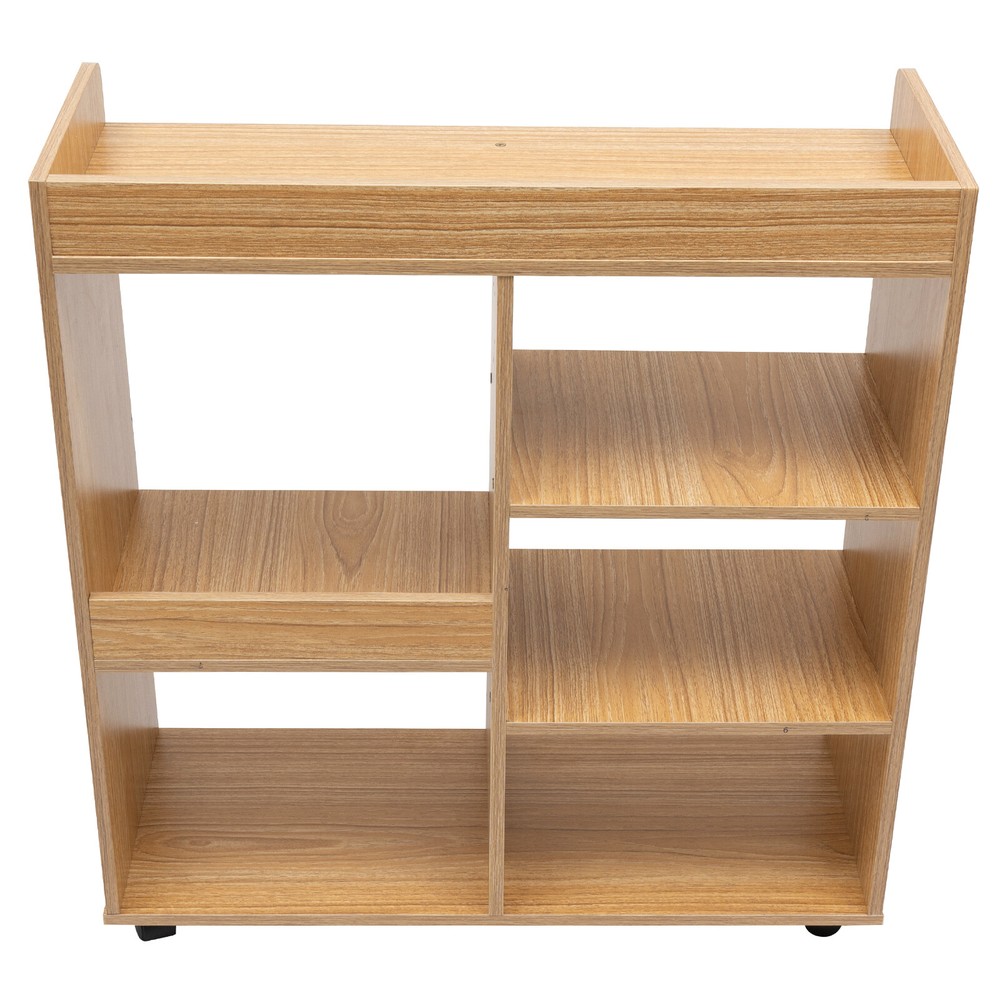 Filing Cabinet, Storage Shelf, Mobile Printer Stand Rubberwood