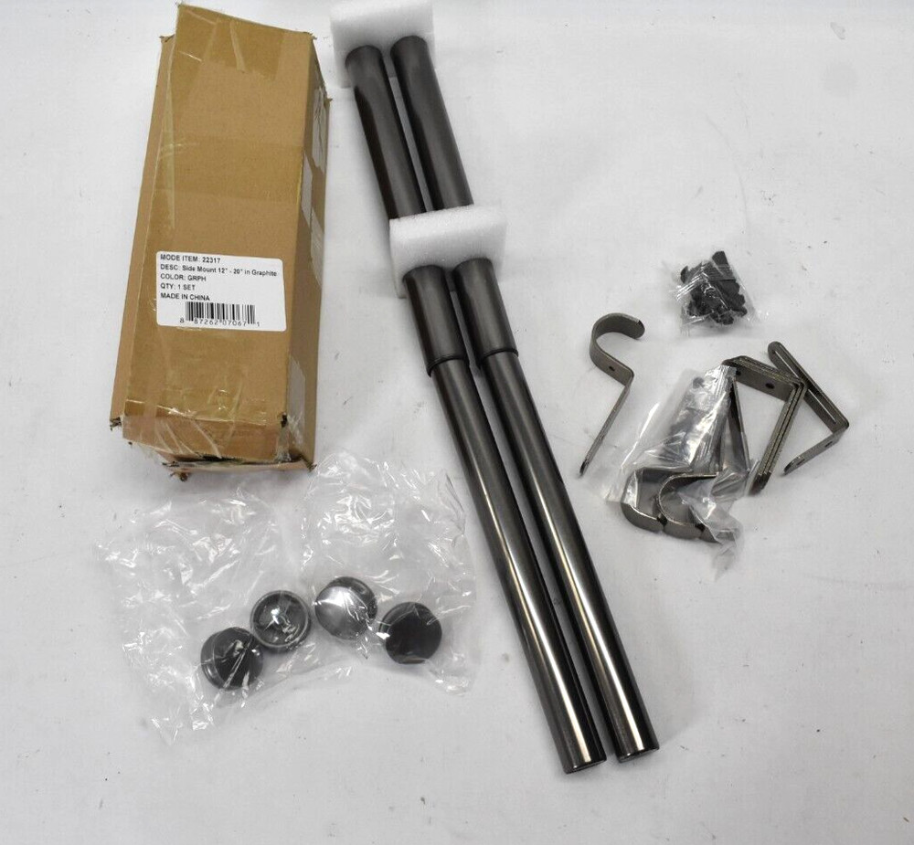 MODE Premium Adjustable Side Mount 12" To 20" Extension Rods Graphite Black