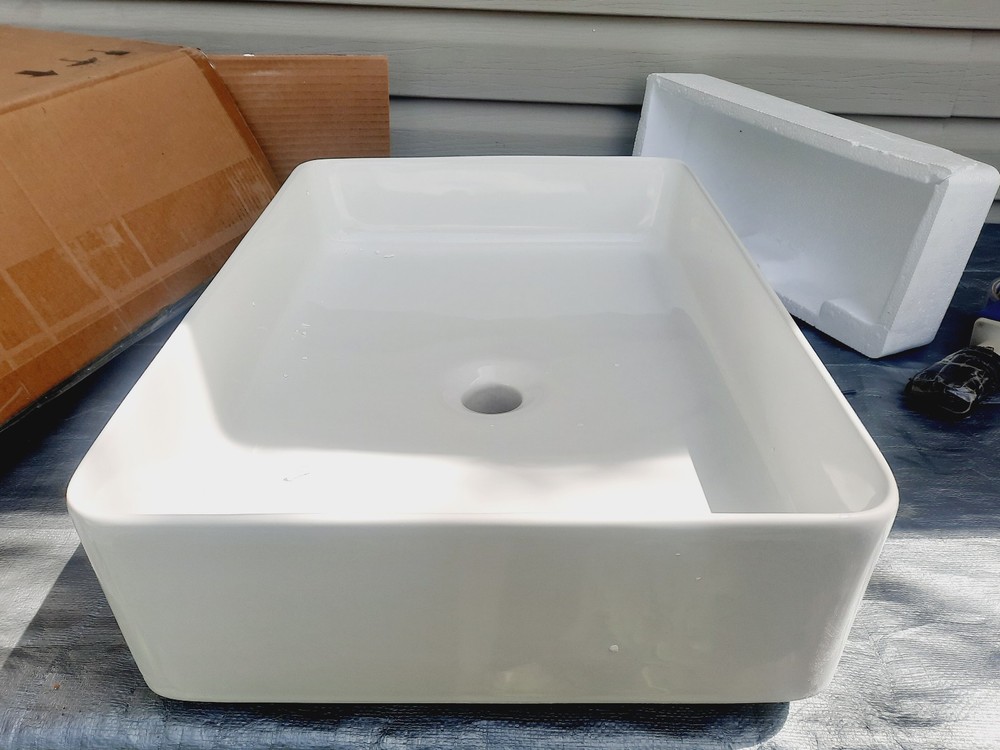 Signature Hardware SHV300WH Hibiscus 20" Rectangular Fireclay Sink-White
