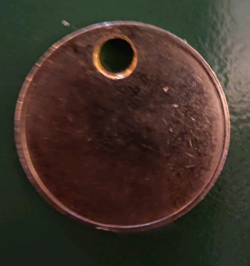 Woolley Colliery Pit Check Tally Token marked Woolley Colliery 3683