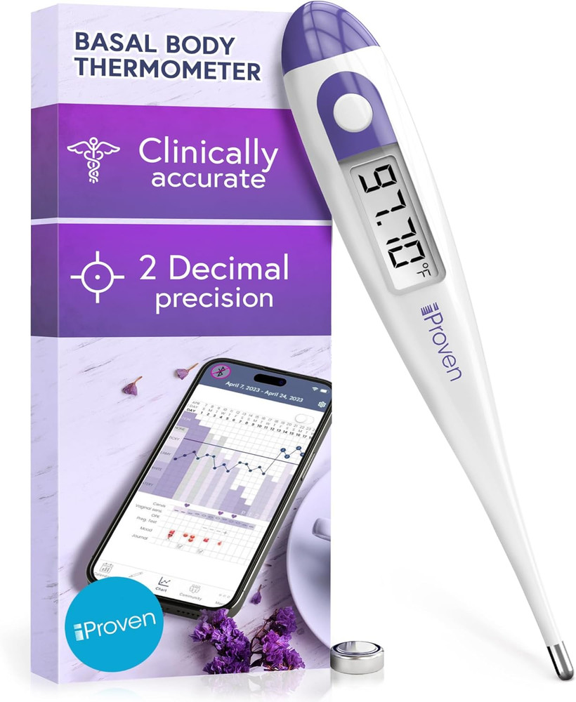 Digital Basal Body Thermometer, 1/100Th Degree High Precision, Quick 60-Sec