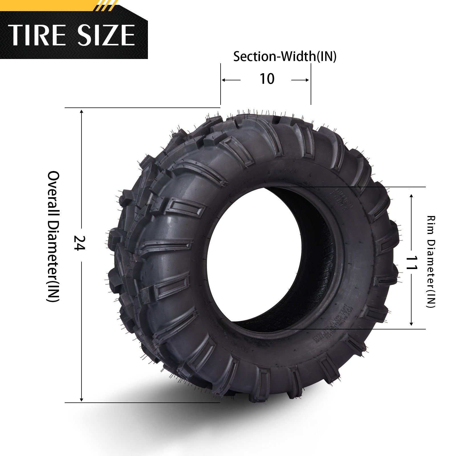 2pcs 24x10-11 ATV UTV Tires All Terrain AT 6 Ply Rated 24x10x11 Tubeless