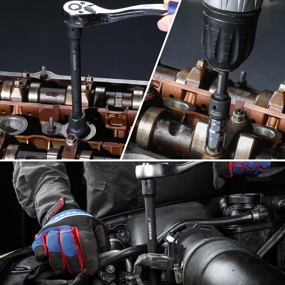 NEW 1/2inch Drive Impact Extension Bar Set 3PC Socket Extensions 3” 6” 8” w/Tray