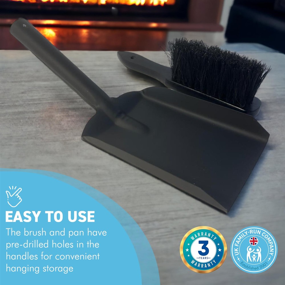 Fireside brush and ash shovel set