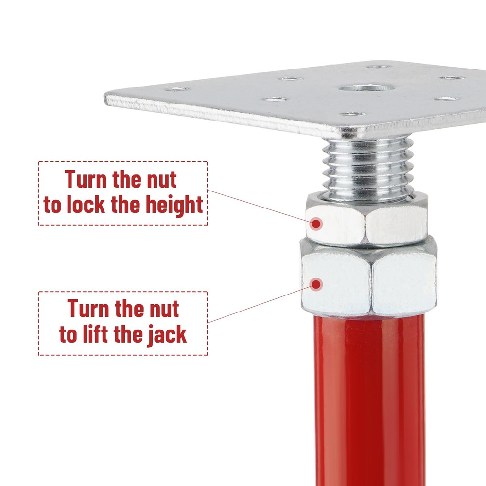 House Floor Jacks, 5-8" Height Range Adjustable Screw Jacks Post, Foundation ...