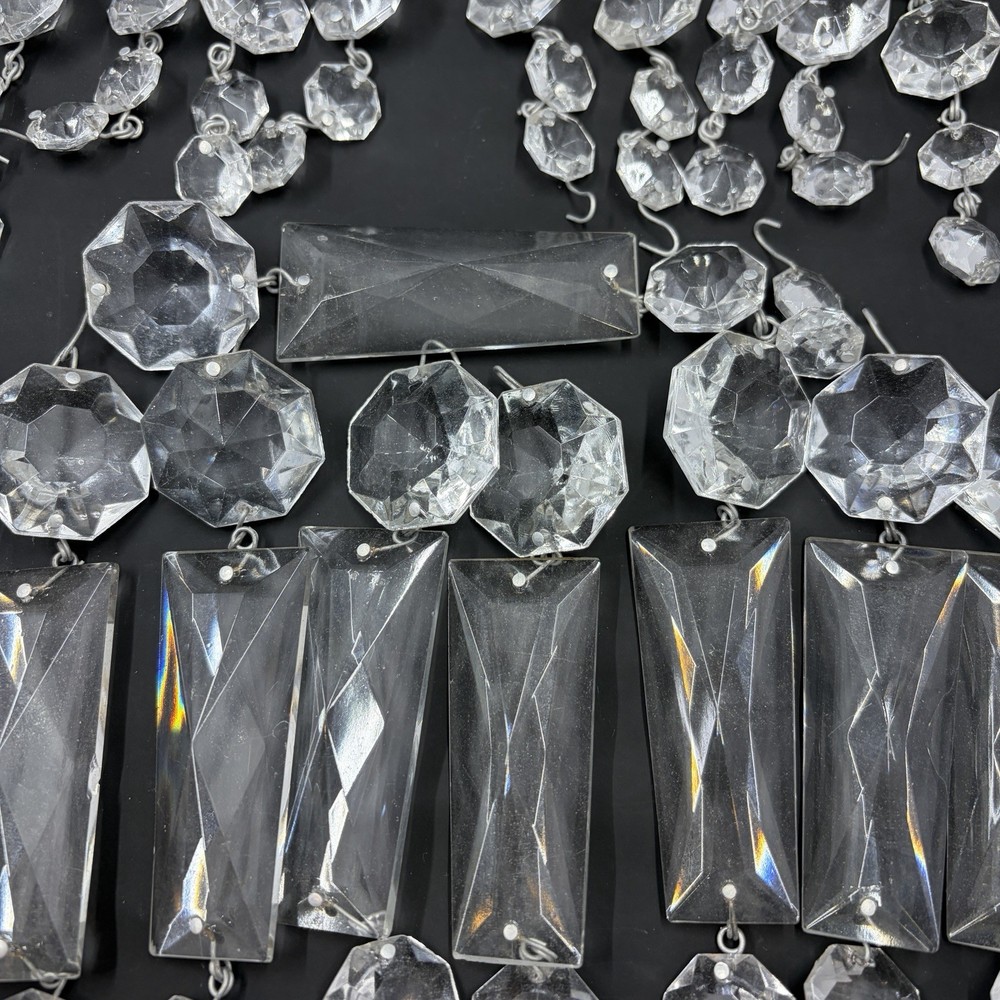 VTG 31 Strands Rectangular & Octagon Prisms Crystal Chandelier Replacement 155