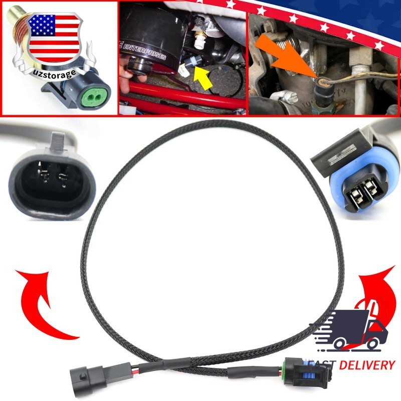 Fit 2 Wire Water Temp LSX CTS Coolant Temperature Sensor Extension Harness Plug