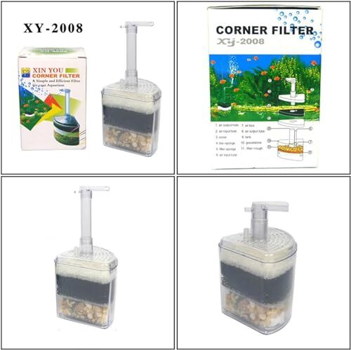 AquaCity XY-2008 Corner Sponge Filter Air-Driven with Media & Ceramic Ring