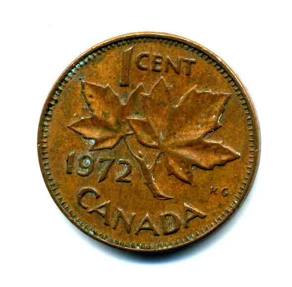 1972 CANADIAN PENNY 1 CENT SHARP AVERAGE CANADA ONE C FOREIGN COIN #8265