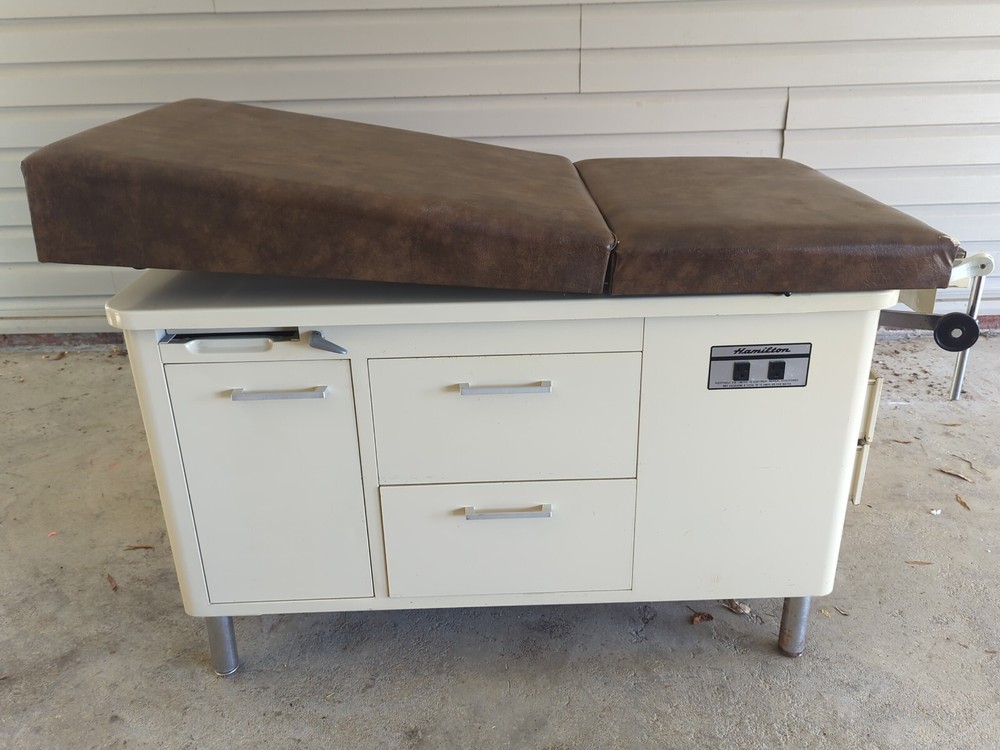 Retro Hamilton Exam Table brown / tan used EUC