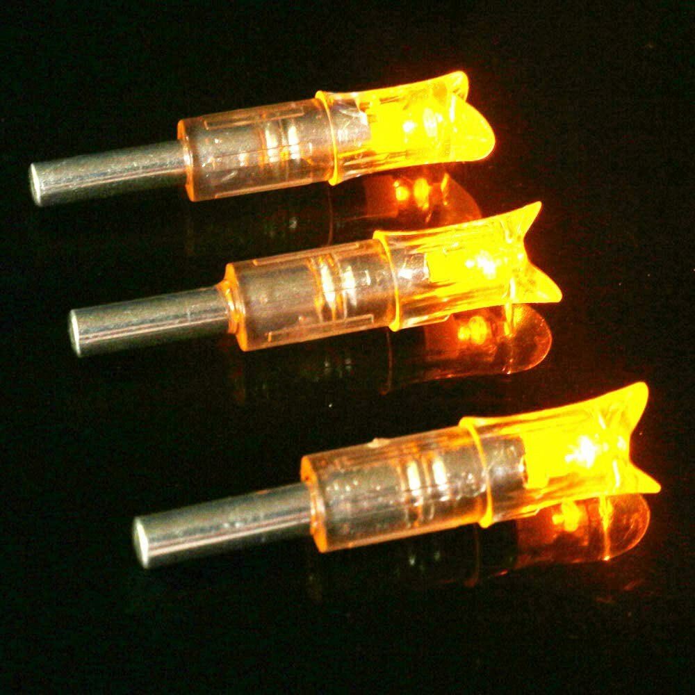 6Pcs Lighted Led Nocks for Arrows .300/7.62mm Inside Diameter with Switch Button
