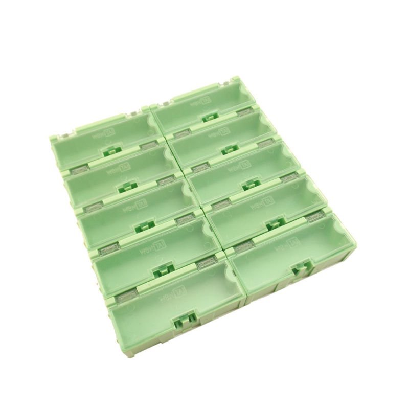 10pcs Anti-static SMT SMD Kit Lab chip Components Screw Storage Box Case C++