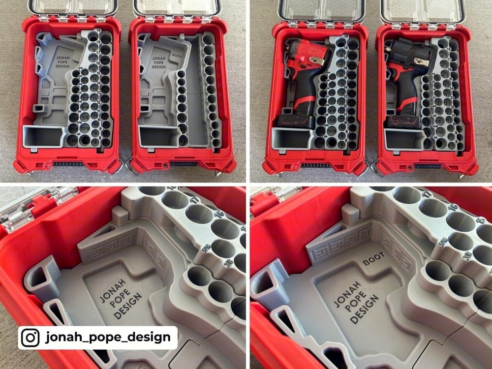 Jonah Pope Design Insert for use with Milwaukee Packout & GEN2 M12 Stubby Impact