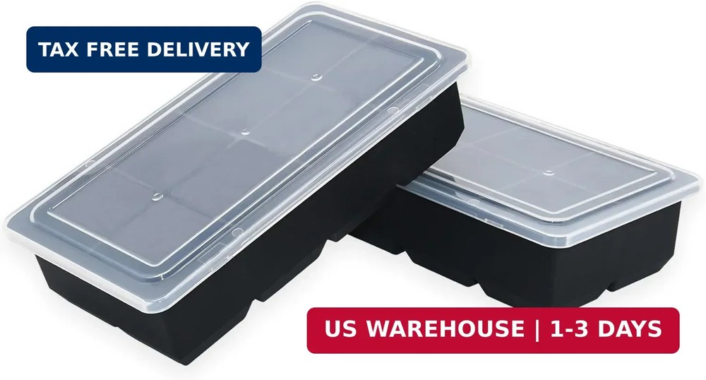 Bangp Large Ice Cube Tray for Whiskey,2 Pack Stackable Big Ice Cube Molds Make 1