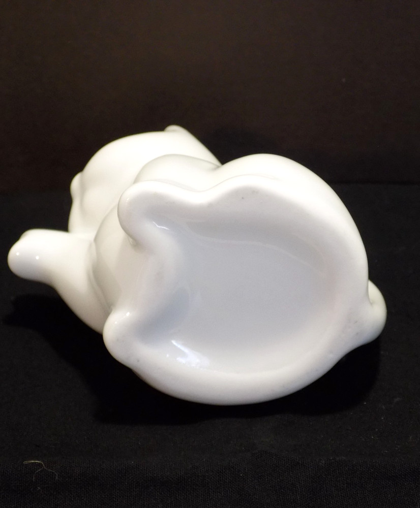 Mini White Ceramic Cat Kitty Shape Creamer Pitcher Paw Spout Tail Handle
