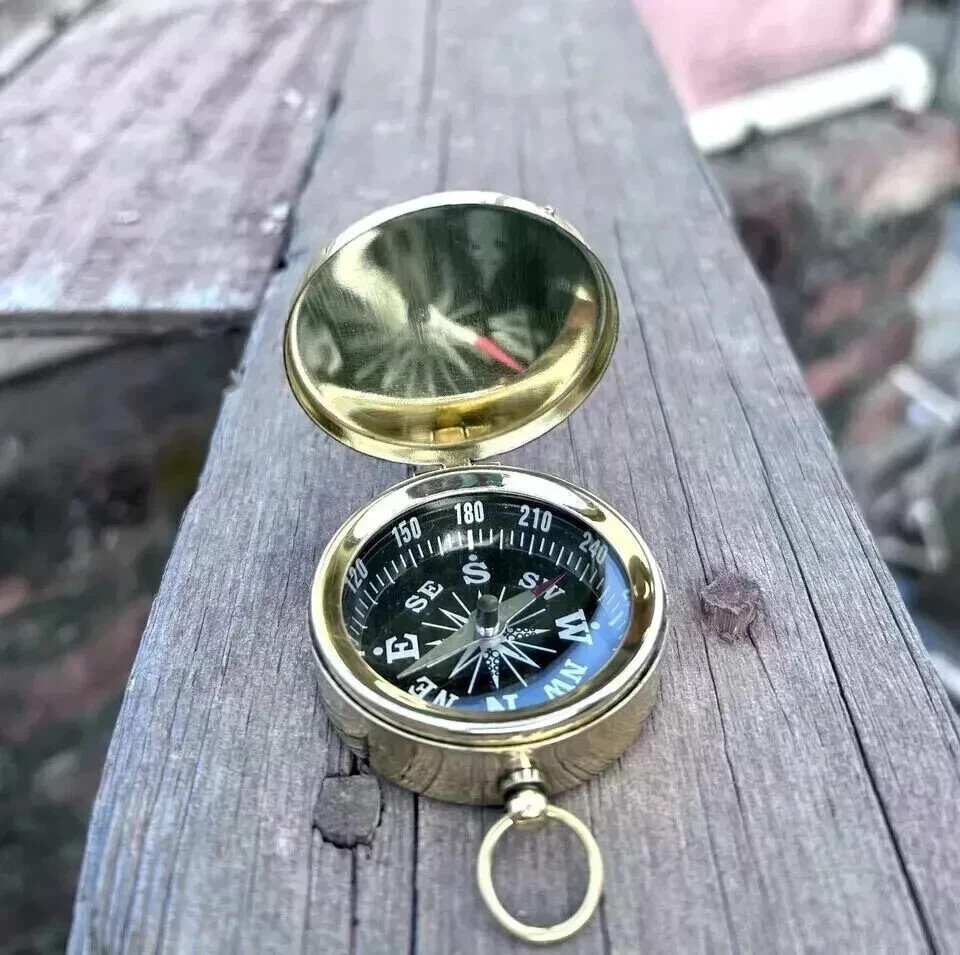 Nautical 2" Compass Brass Pocket Compass Shiny Brass Gift