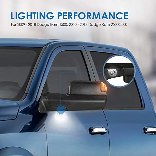 Left and Right Mirrors Compatible 2010-2018(19-24 Classic) Black Turn Light