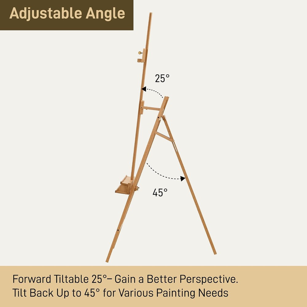 ATWORTH Studio Art Easel,Solid Beech Wood Artist Natural