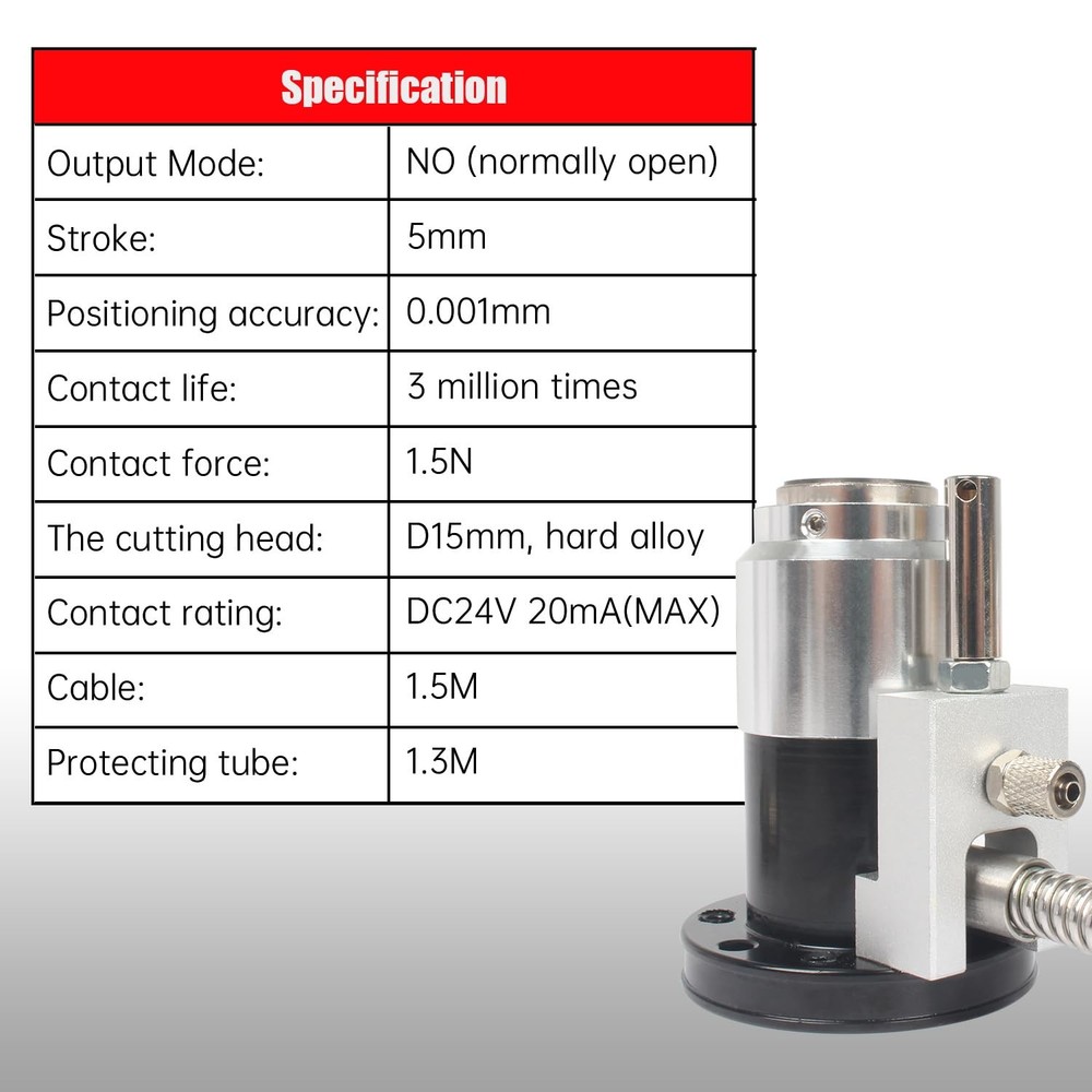 XUNKUNER DC24V Automatic Tool Sensor Gauge, Normally Closed Mach3 Tool Settin...