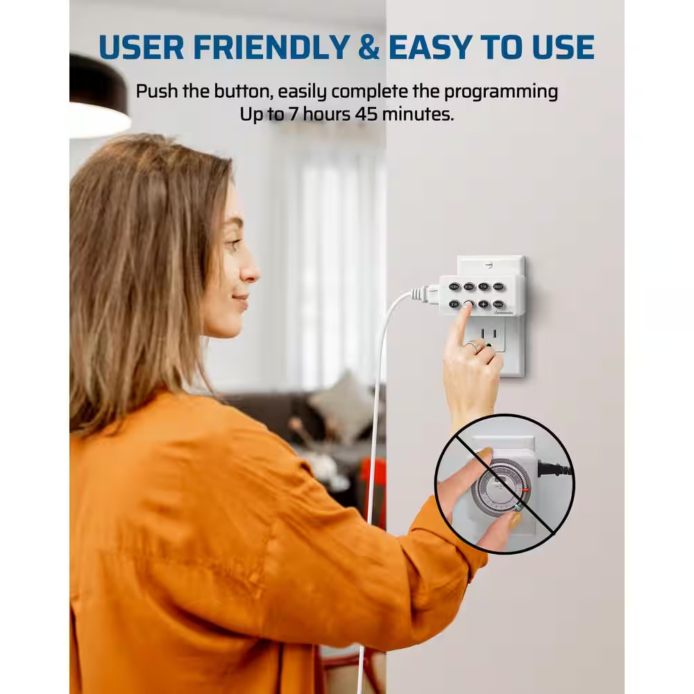 Indoor Countdown Timer with Repeat Function and Lit up Buttons, Auto Shut off Ti