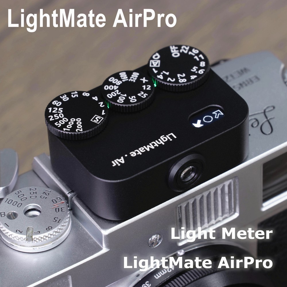 LightMate AirPro Camera Light Meter 3-Dials Cold Shoe Shutter Speed Photography