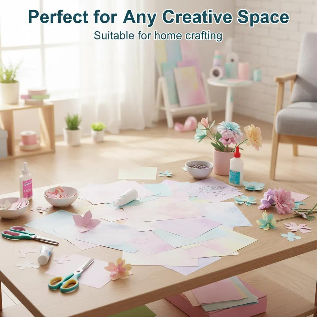 96 Sheets Double-Sided Scrapbook Paper 8.5 X 11 In, Colorful Decorative Printer